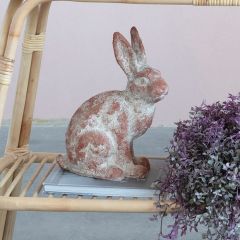 Distressed Sitting Rabbit Statue