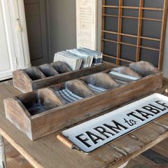 Divided Wood Farmhouse Caddy