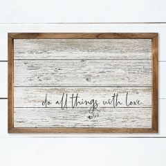 Do All Things With Love Rustic Wall Art