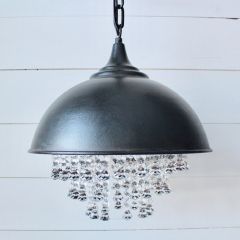 Dome Pendant Light With Crystals