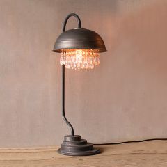 Dome Table lamp With Cascading Jewels