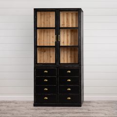 Double Door Black Wood Cabinet