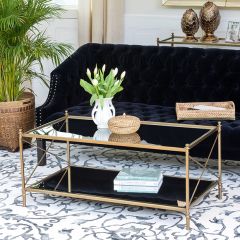 Double Mirror Rectangle Coffee Table