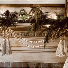 Double Wood Bead Garland 20 Inch