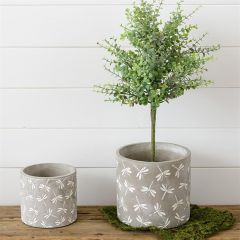Dragonfly Cement Planter Set of 2