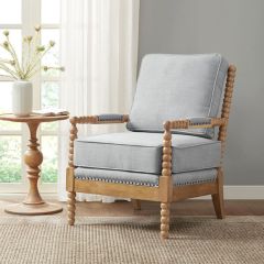 Dusty Blue Upholstered Accent Chair