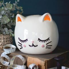 Cat Face Ceramic Night Light