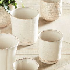 Glazed Stoneware Planter Pots Set of 2