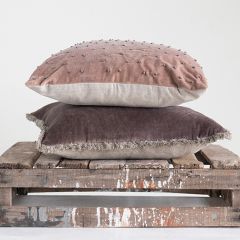 Fringed Farmhouse Accent Pillow