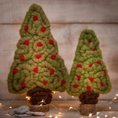 Felt Christmas Trees With Felt Ornaments Set of 2
