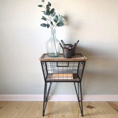 Wire Basket Accent Table