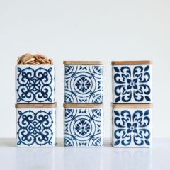 Mini Canister With Bamboo Lid Set of 3