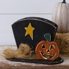 Hat And Pumpkin Tabletop Decor