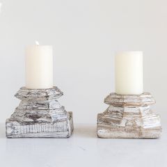 Found Wood Column Candle Holder