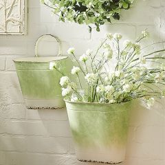 Country Chic Farmhouse Wall Bucket Planter Set of 2