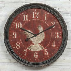 Metal Rooster Wall Clock