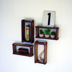Repurposed Wood Brick Mold Wall Shelf Set of 4