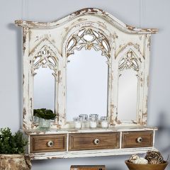 Antique Style Mirror Wall Shelf