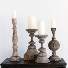 Reclaimed Wood Candle Holder 20 Inch
