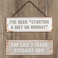 Rustic Hanging Diet Monday Sign