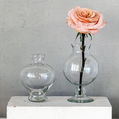Footed Round Glass Vase 5 Inch
