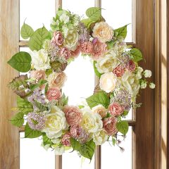 Mixed Floral Country Chic Wreath
