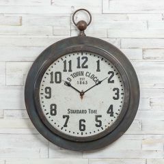 Old Town Round Metal Wall Clock