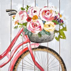 Flowers In Bicycle Wall Art