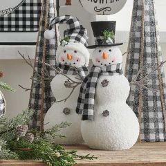 Snowman With Hat Decor Set of 2