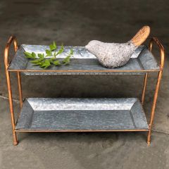 2 Tiered Galvanized Tabletop Display Tray