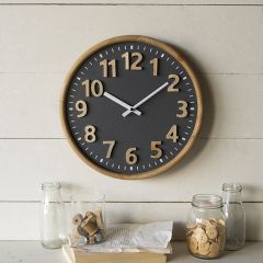 Country-Chic Wood Wall Clock