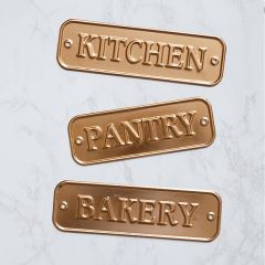Copper Label Signs Set of 3