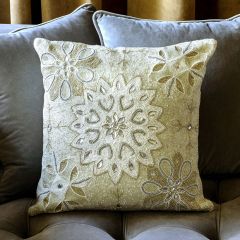 Elegant Beaded Holiday Accent Pillow