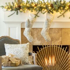 Elegant Beaded Holiday Stocking