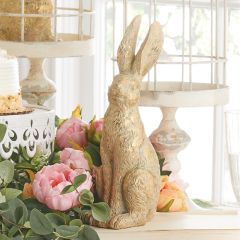 Elegant Sitting Rabbit Figurine Set of 2 12 Inch