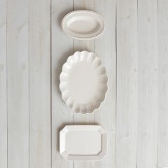 Elegant Stoneware Platter Set of 3
