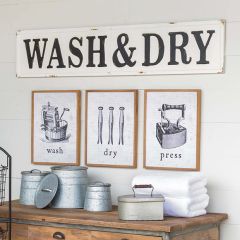 Embossed Metal Wash and Dry Sign