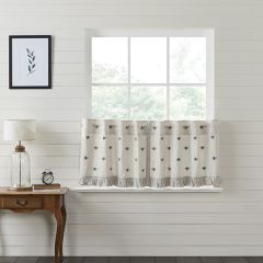 Embroidered Bee Tier Curtain 24x36 Set of 2
