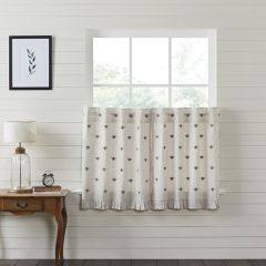 Embroidered Bee Tier Curtain 36x36 Set of 2