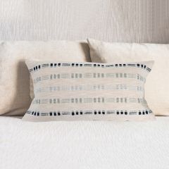 Embroidered Dash Design Lumbar Pillow