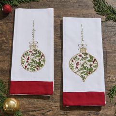 Embroidered Ornament Dish Towel