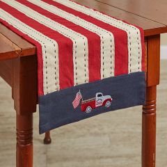 Embroidered Star Spangled Truck Table Runner
