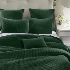 Emerald Cotton Velvet Bed Quilt