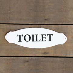 Enameled Metal Toilet Sign Set of 2