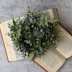 Eucalyptus and Berry Candle Ring Wreath