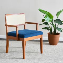Eucalyptus Wood Cushioned Arm Chair