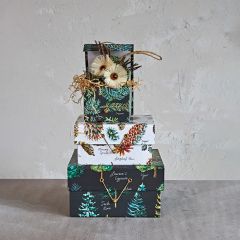 Evergreen Botanical Recycled Paper Gift Box Set of 3