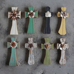 Floral Country Wall Cross Set of 8