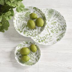 Fern Print Enameled Plates Set of 3