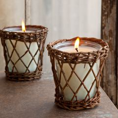 Caramel Apple Wicker Wrapped Candle